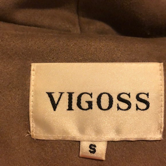 Vigoss Suede Taupe/Nude Women’s Jacket Blazer - Picture 4 of 6